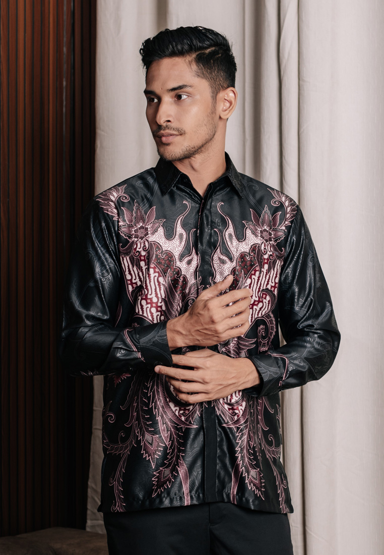 Hadinata Batik Pria Kemeja Panjang Furing Semi Sutra Tanwira Tar-1